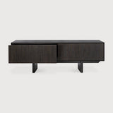 Mueble TV Mosaic de Ethnicraft · Teca y caoba Off black · 162x45x53h cm · vista lateral