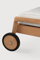 Tumbona de jardín ajustable Jack Ethnicraft, Teca / Off White, detalle