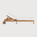 Tumbona de jardín ajustable Jack Ethnicraft, Teca / Off White, vista lateral
