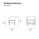 Butaca Easy Chair RC Metal - Blasco&Vila · plano de medidas