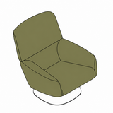 Joquer Ethos respaldo alto, base plana — Esquema de configuración con simulación de color orientativa Crevin Sublim 30.