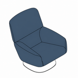 Joquer Ethos respaldo alto, base plana — Esquema de configuración con simulación de color orientativa Crevin Sublim 43.