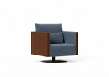 Butaca Deck de Joquer, base plana. Simulación orientativa de Crevin Sublim 43 y nogal americano.
