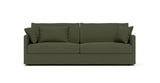 SOFÁ JUNE — simulación de color del tapizado Crevin Sublim 32. Color orientativo.