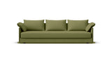 SOFÁ SENSO BASE A SUELO. BRAZO BAJO. ASIENTO CON COJÍN ÚNICO — simulación de color del tapizado Crevin Sublim 30. Color orientativo.