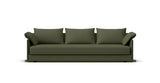 SOFÁ SENSO BASE A SUELO. BRAZO BAJO. ASIENTO CON COJÍN ÚNICO — simulación de color del tapizado Crevin Sublim 32. Color orientativo.