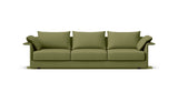 SOFÁ SENSO BASE A SUELO. BRAZO EN L. ASIENTO CON VARIOS COJINES — simulación de color del tapizado Crevin Sublim 30. Color orientativo.