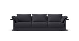 SOFÁ SENSO BASE A SUELO. BRAZO EN L. ASIENTO CON VARIOS COJINES — simulación de color del tapizado Crevin Sublim 53. Color orientativo.
