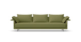 SOFÁ SENSO BASE SUSPENDIDA. BRAZO EN L. ASIENTO CON COJÍN ÚNICO — simulación de color del tapizado Crevin Sublim 30. Color orientativo.