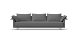SOFÁ SENSO BASE SUSPENDIDA. BRAZO EN L. ASIENTO CON COJÍN ÚNICO — simulación de color del tapizado Crevin Sublim 52. Color orientativo.