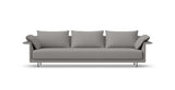 SOFÁ SENSO BASE SUSPENDIDA. BRAZO EN L. ASIENTO CON COJÍN ÚNICO — simulación de color del tapizado Crevin Sublim 54. Color orientativo.