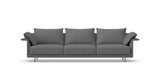SOFÁ SENSO BASE SUSPENDIDA. BRAZO EN L. ASIENTO CON VARIOS COJINES — simulación de color del tapizado Crevin Sublim 52. Color orientativo.