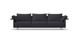 SOFÁ SENSO BASE SUSPENDIDA. BRAZO EN L. ASIENTO CON VARIOS COJINES — simulación de color del tapizado Crevin Sublim 53. Color orientativo.
