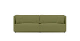 SOFÁ SERENE 108, BRAZO ALTO, BASE A SUELO — simulación de color del tapizado Crevin Sublim 30. Color orientativo.