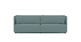 SOFÁ SERENE 108, BRAZO ALTO, BASE A SUELO — simulación de color del tapizado Crevin Sublim 40. Color orientativo.