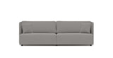 SOFÁ SERENE 108, BRAZO ALTO, BASE A SUELO — simulación de color del tapizado Crevin Sublim 54. Color orientativo.