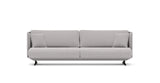 SOFÁ SERENE 108, BRAZO ALTO, BASE SUSPENDIDA — simulación de color del tapizado Crevin Sublim 07. Color orientativo.