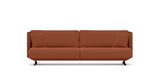 SOFÁ SERENE 108, BRAZO ALTO, BASE SUSPENDIDA — simulación de color del tapizado Crevin Sublim 26. Color orientativo.