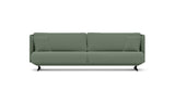 SOFÁ SERENE 108, BRAZO ALTO, BASE SUSPENDIDA — simulación de color del tapizado Crevin Sublim 34. Color orientativo.