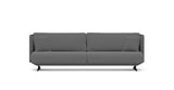 SOFÁ SERENE 108, BRAZO ALTO, BASE SUSPENDIDA — simulación de color del tapizado Crevin Sublim 52. Color orientativo.