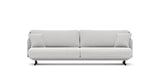 SOFÁ SERENE 108, BRAZO BAJO, BASE SUSPENDIDA — simulación de color del tapizado Crevin Sublim 01. Color orientativo.