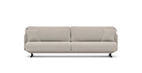 SOFÁ SERENE 108, BRAZO BAJO, BASE SUSPENDIDA — simulación de color del tapizado Crevin Sublim 05. Color orientativo.