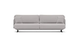 SOFÁ SERENE 108, BRAZO BAJO, BASE SUSPENDIDA — simulación de color del tapizado Crevin Sublim 07. Color orientativo.