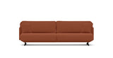 SOFÁ SERENE 108, BRAZO BAJO, BASE SUSPENDIDA — simulación de color del tapizado Crevin Sublim 26. Color orientativo.