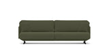 SOFÁ SERENE 108, BRAZO BAJO, BASE SUSPENDIDA — simulación de color del tapizado Crevin Sublim 32. Color orientativo.