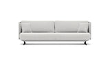 SOFÁ SERENE 98, BRAZO ALTO, BASE SUSPENDIDA — simulación de color del tapizado Crevin Sublim 01. Color orientativo.