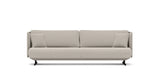 SOFÁ SERENE 98, BRAZO ALTO, BASE SUSPENDIDA — simulación de color del tapizado Crevin Sublim 05. Color orientativo.