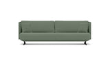 SOFÁ SERENE 98, BRAZO ALTO, BASE SUSPENDIDA — simulación de color del tapizado Crevin Sublim 34. Color orientativo.
