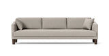 SOFÁ VENICE, BASE SUSPENDIDA, PATAS MADERA — simulación de color del tapizado Crevin Sublim 05. Color orientativo.