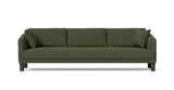 SOFÁ VENICE, BASE SUSPENDIDA, PATAS MADERA — simulación de color del tapizado Crevin Sublim 32. Color orientativo.