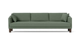 SOFÁ VENICE, BASE SUSPENDIDA, PATAS MADERA — simulación de color del tapizado Crevin Sublim 34. Color orientativo.