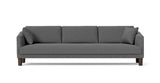 SOFÁ VENICE, BASE SUSPENDIDA, PATAS MADERA — simulación de color del tapizado Crevin Sublim 52. Color orientativo.