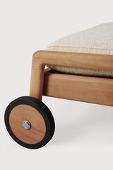 Tumbona de jardín ajustable Jack Ethnicraft, Teca / Natural, detalle