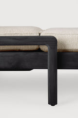 Tumbona de jardín ajustable Jack Ethnicraft, Teca negra / Natural, detalle