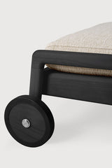 Tumbona de jardín ajustable Jack Ethnicraft, Teca negra / Natural, detalle