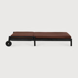 Tumbona de jardín ajustable Jack Ethnicraft, Teca negra / Burgundy, vista lateral