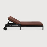 Tumbona de jardín ajustable Jack Ethnicraft, Teca negra / Burgundy, vista lateral