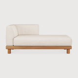 Sofá de jardín modular Monocle Ethnicraft, Blanco, Cama lounge brazo derecho · 10415, vista frontal