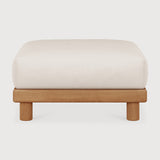 Sofá de jardín modular Monocle Ethnicraft, Blanco, Reposapiés · 10417, vista frontal