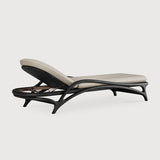 Tumbona de jardín ajustable Zen Ethnicraft, Teca negra / Estructurado Beige / En color bronce, vista lateral