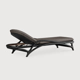 Tumbona de jardín ajustable Zen Ethnicraft, Teca negra / Estructurado Dark Brown / En color bronce, vista lateral