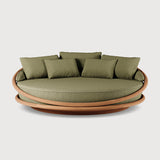 Cama lounge de jardín Solis Ethnicraft, Teca / Estructurado Green, vista frontal