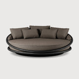 Cama lounge de jardín Solis Ethnicraft, Teca negra / Estructurado Dark Brown, vista frontal