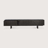 Mueble TV Mosaic de Ethnicraft · Teca y caoba Off black · 242x45x53h cm · vista lateral