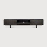 Mueble TV Mosaic de Ethnicraft · Teca y caoba Off black · 242x45x53h cm · vista lateral