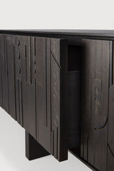 Mueble TV Mosaic de Ethnicraft · Teca y caoba Off black · 162x45x53h cm · detalle 6